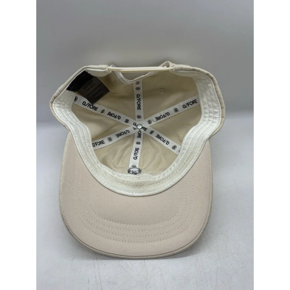 G/FORE Golf Hat Tan Beige Skull & Cross Tees Adjustable Snapback Cap Luxury
